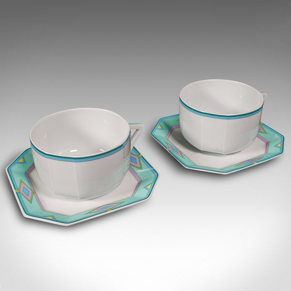 Vintage Afternoon Tea Set, French, Ceramic, Serving Tray, Cups, Art Deco Taste