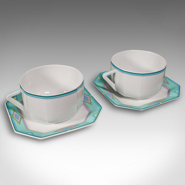 Vintage Afternoon Tea Set, French, Ceramic, Serving Tray, Cups, Art Deco Taste