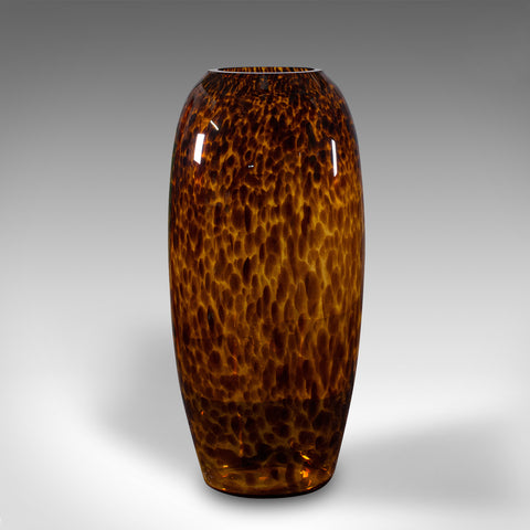 Tall Vintage Amber Vase, Italian, Art Glass, Flower Sleeve, Decorative, C.1970