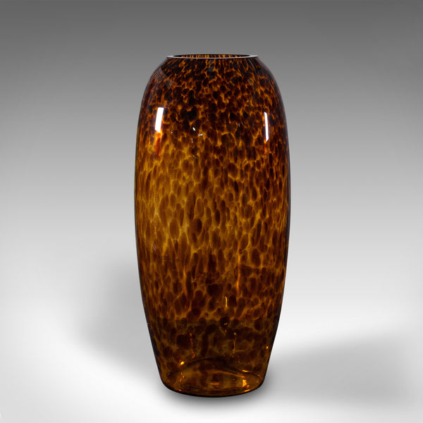 Tall Vintage Amber Vase, Italian, Art Glass, Flower Sleeve, Decorative, C.1970