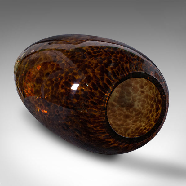 Tall Vintage Amber Vase, Italian, Art Glass, Flower Sleeve, Decorative, C.1970