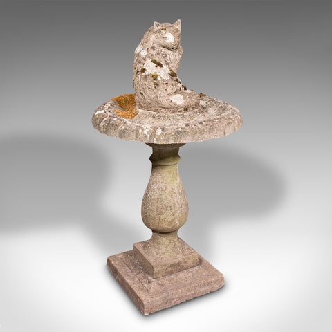Vintage Garden Bird Bath, English, York Stone, Decorative Outdoor Ornament, 1950
