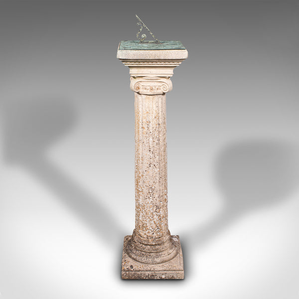 Vintage Garden Sundial, English, Stone, Bronze, Ornamental, Outdoors, Circa 1950 - London Fine Antiques