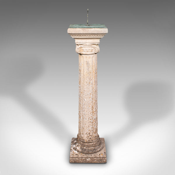 Vintage Garden Sundial, English, Stone, Bronze, Ornamental, Outdoors, Circa 1950 - London Fine Antiques