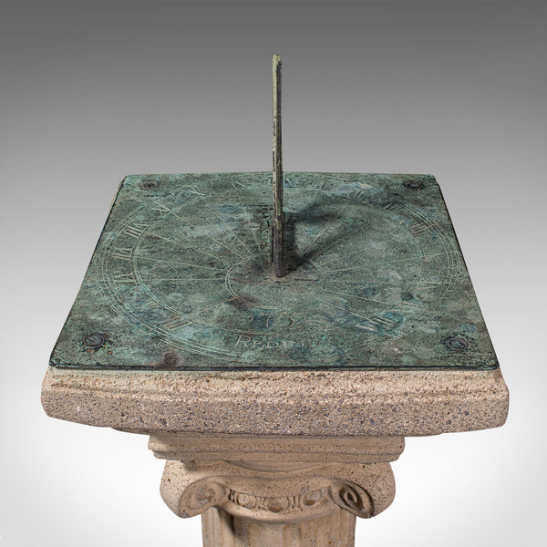 Vintage Garden Sundial, English, Stone, Bronze, Ornamental, Outdoors, Circa 1950 - London Fine Antiques