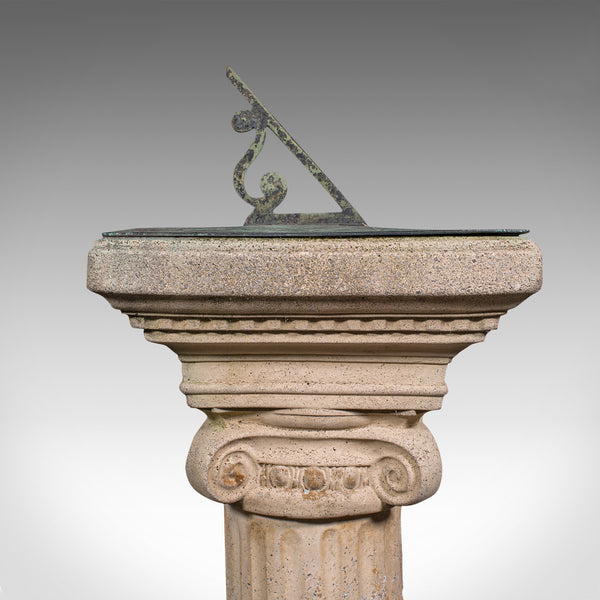 Vintage Garden Sundial, English, Stone, Bronze, Ornamental, Outdoors, Circa 1950 - London Fine Antiques