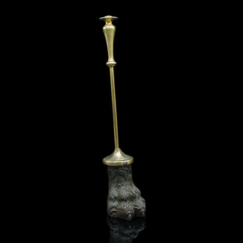 Antique Lion Paw Doorstop, English, Cast Iron, Brass, Decor, Keeper, Georgian