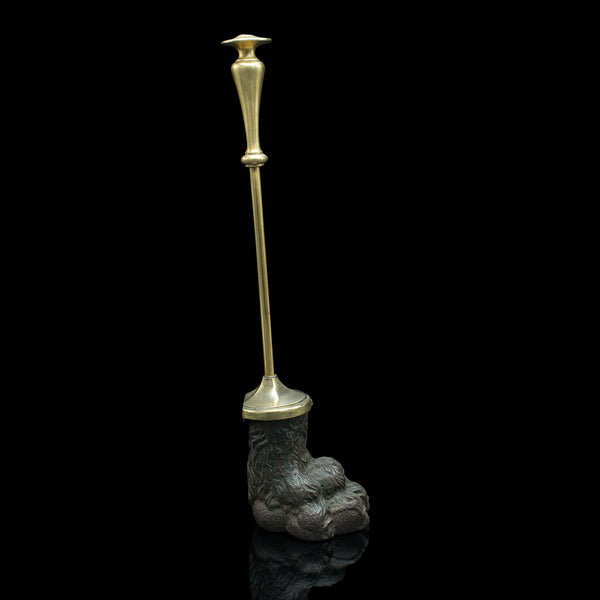 Antique Lion Paw Doorstop, English, Cast Iron, Brass, Decor, Keeper, Georgian