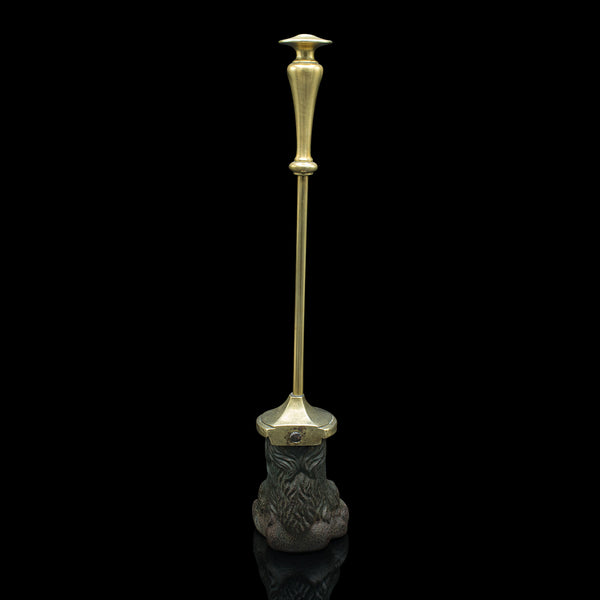 Antique Lion Paw Doorstop, English, Cast Iron, Brass, Decor, Keeper, Georgian