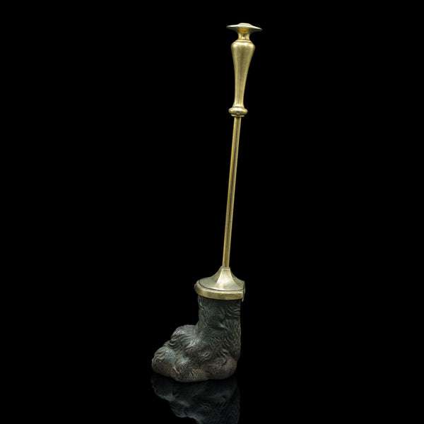 Antique Lion Paw Doorstop, English, Cast Iron, Brass, Decor, Keeper, Georgian
