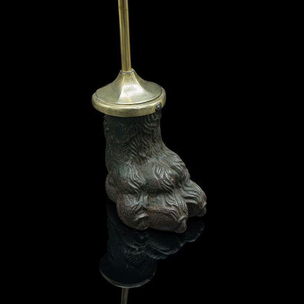Antique Lion Paw Doorstop, English, Cast Iron, Brass, Decor, Keeper, Georgian