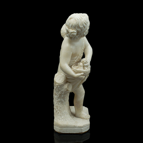 Antique Carved Cherub Figure, Italian, Marble, Putto, After Franchi, Victorian