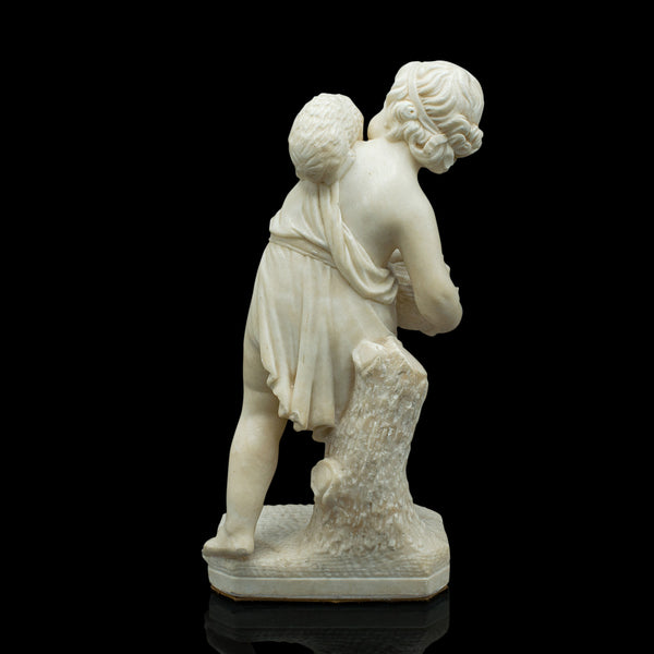 Antique Carved Cherub Figure, Italian, Marble, Putto, After Franchi, Victorian