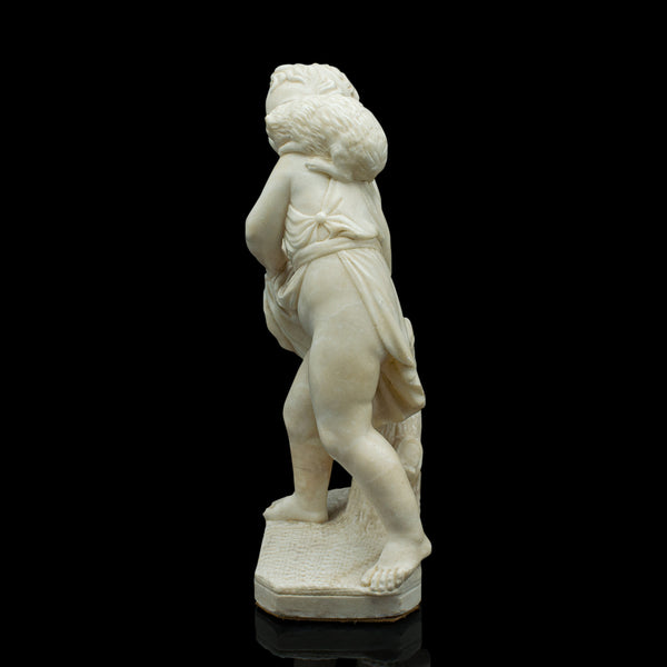 Antique Carved Cherub Figure, Italian, Marble, Putto, After Franchi, Victorian