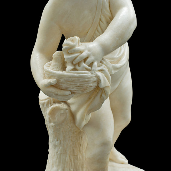Antique Carved Cherub Figure, Italian, Marble, Putto, After Franchi, Victorian
