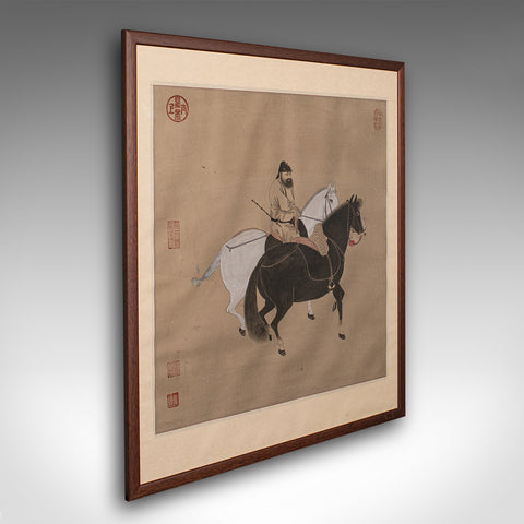 Vintage Framed Picture, Chinese, Ink on Paper, Artwork, After Tang Dynasty, 1950