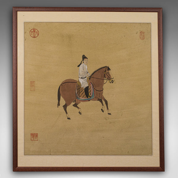 Vintage Framed Artwork, Oriental, Ink on Paper, Chinese School, Mid 20th Century