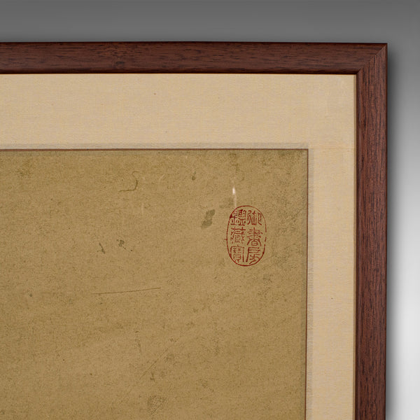Vintage Framed Artwork, Oriental, Ink on Paper, Chinese School, Mid 20th Century