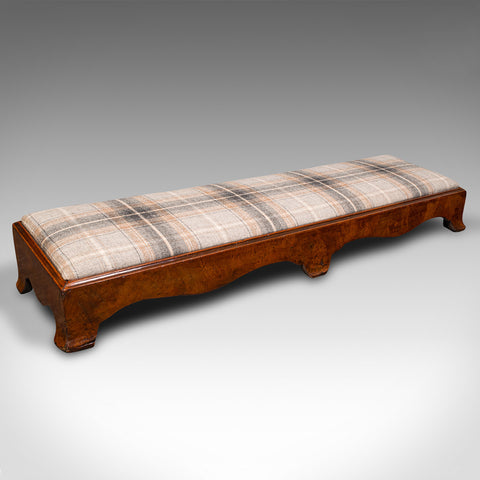 Antique Carriage Stool, English, Tweed Upholstery, Fireside Rest, Georgian, 1780