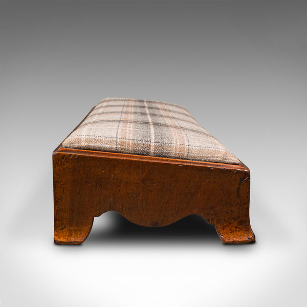 Antique Carriage Stool, English, Tweed Upholstery, Fireside Rest, Georgian, 1780