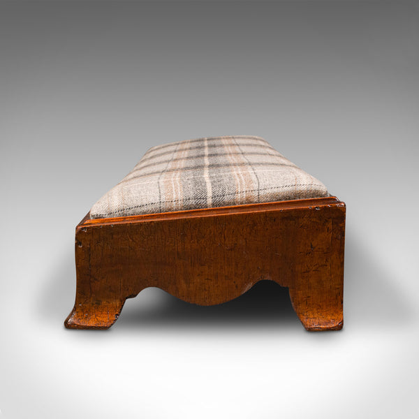 Antique Carriage Stool, English, Tweed Upholstery, Fireside Rest, Georgian, 1780