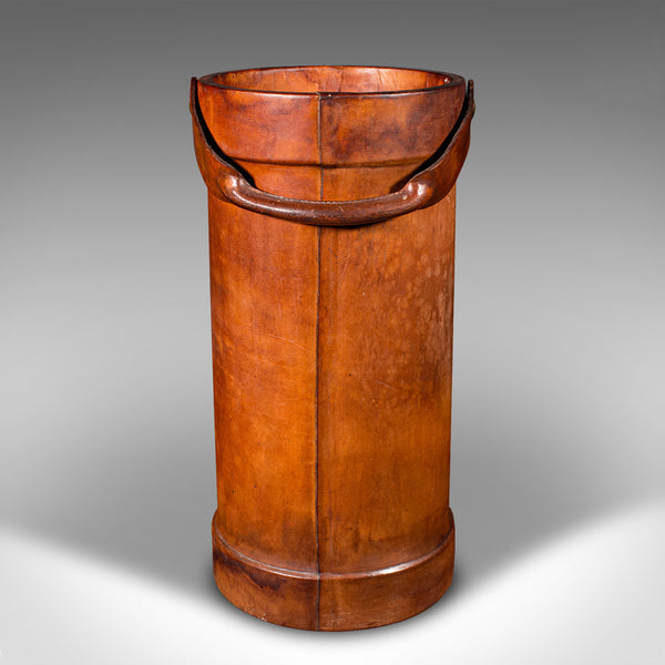 Tall Vintage Decorative Stick Stand, English, Leather, Umbrella Bin, Circa 1930