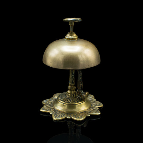 Antique Reception Bell, English, Brass, Country House, Counter Top, Victorian