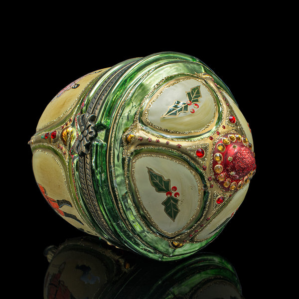 Vintage Egg Shape Christmas Bauble, Continental, Decorative Tree Ornament, 1970