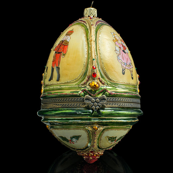 Vintage Egg Shape Christmas Bauble, Continental, Decorative Tree Ornament, 1970