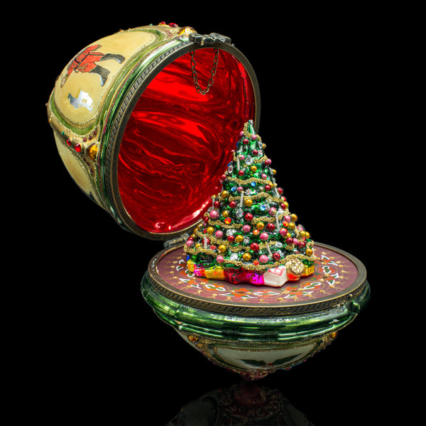 Vintage Egg Shape Christmas Bauble, Continental, Decorative Tree Ornament, 1970