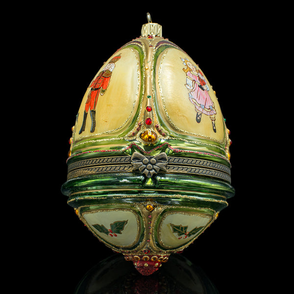 Vintage Egg Shape Christmas Bauble, Continental, Decorative Tree Ornament, 1970