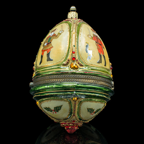 Vintage Egg Shape Christmas Bauble, Continental, Decorative Tree Ornament, 1970