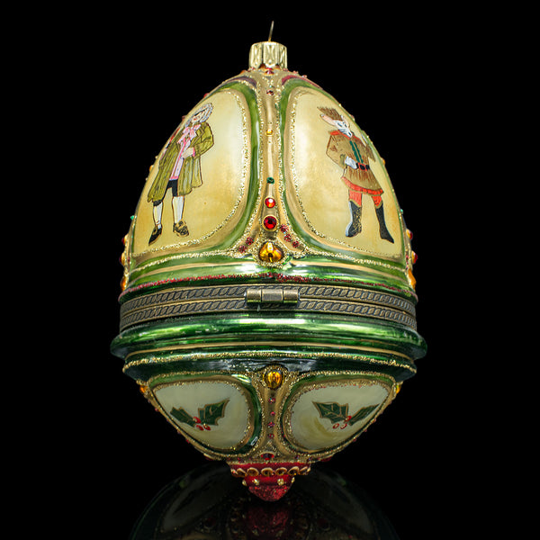 Vintage Egg Shape Christmas Bauble, Continental, Decorative Tree Ornament, 1970