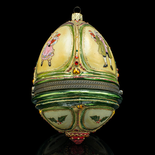 Vintage Egg Shape Christmas Bauble, Continental, Decorative Tree Ornament, 1970