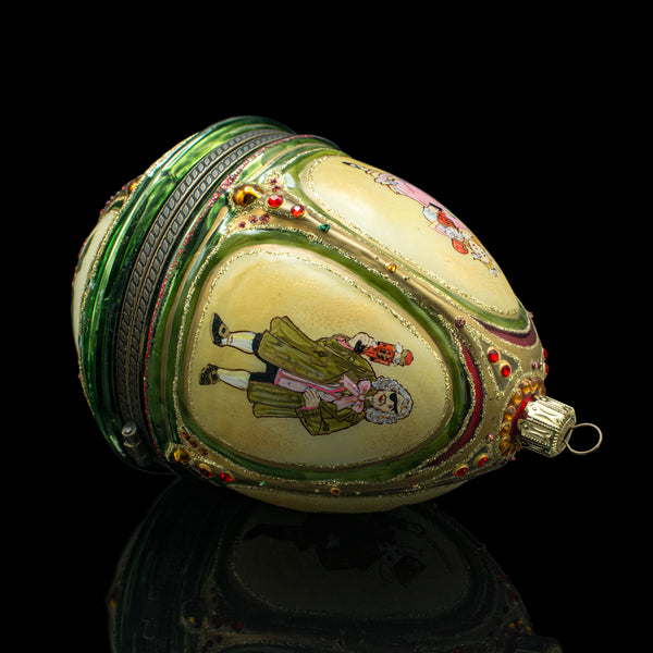 Vintage Egg Shape Christmas Bauble, Continental, Decorative Tree Ornament, 1970