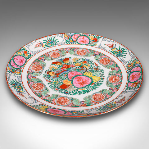 Antique Celebration Plate, Chinese, Ceramic, Decorative Charger, Victorian, Qing