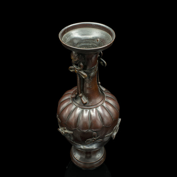 Antique Decorative Stem Vase, Japanese, Bronze, Meiji Urn, Victorian, Circa 1880