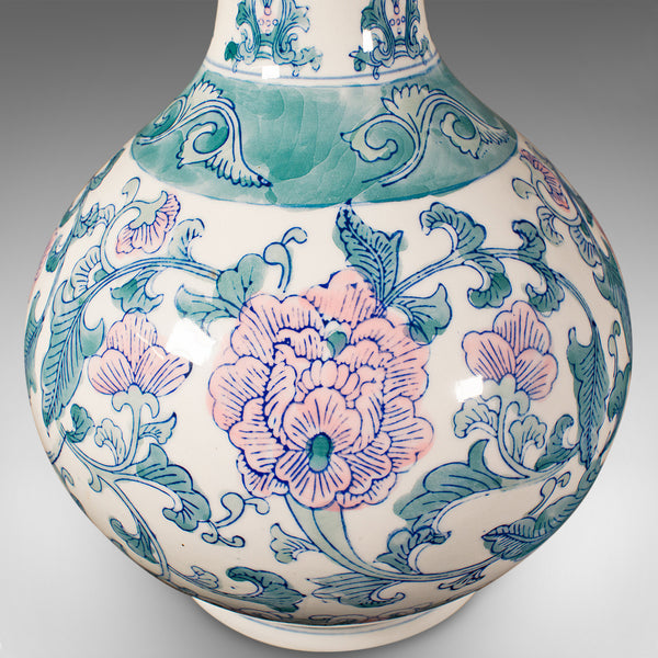 Large Vintage Baluster Vase, Chinese, Ceramic Flower Pot, Art Deco Revival, 1970