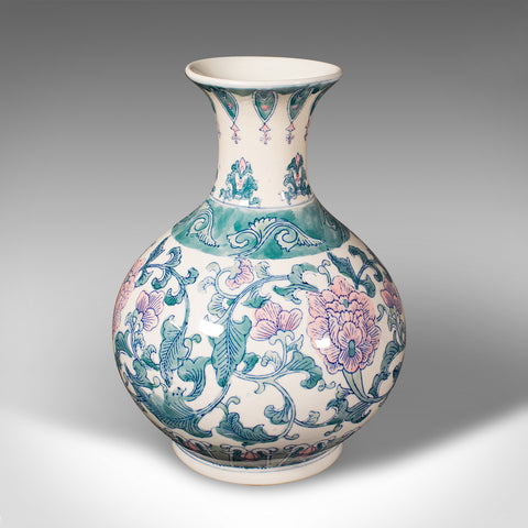 Large Vintage Baluster Vase, Chinese, Ceramic Flower Pot, Art Deco Revival, 1970