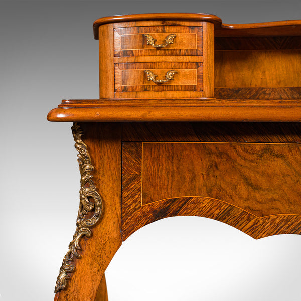 Antique Bonheur Du Jour, French, Walnut, Ladies Writing Desk, Victorian, C.1900