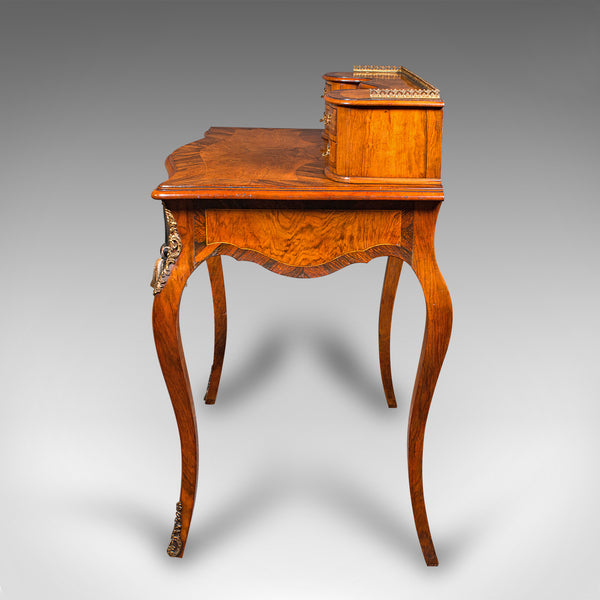 Antique Bonheur Du Jour, French, Walnut, Ladies Writing Desk, Victorian, C.1900