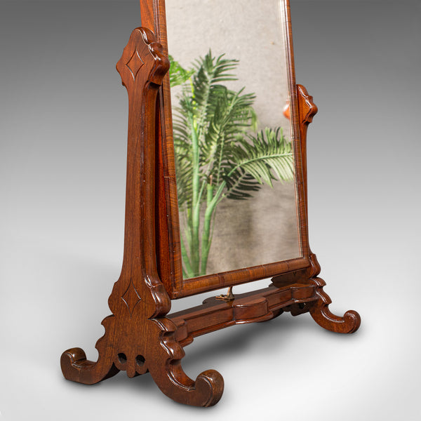 Antique Boot Maker's Mirror, English, Cheval, Dressing, Early Victorian, C.1840