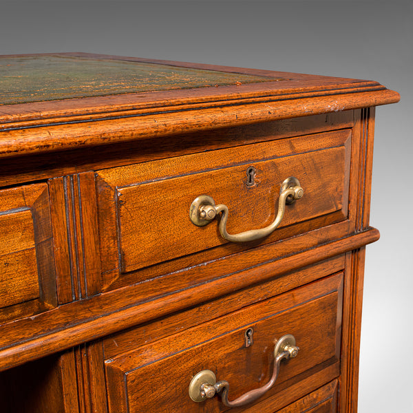 Antique Twin Pedestal Desk, English, Office, Study, Writing Table, Victorian