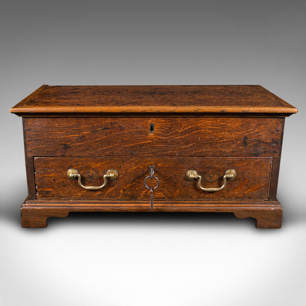 Antique Apprentice Mule Chest, English, Oak, Miniature Coffer, Desktop, Georgian