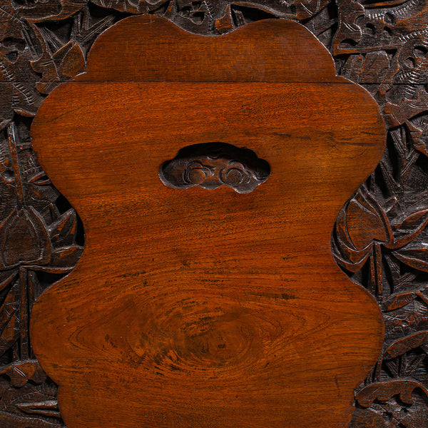 Large Vintage Carved Linen Chest, Oriental, Teak, Camphor, Trunk, Art Deco, 1930