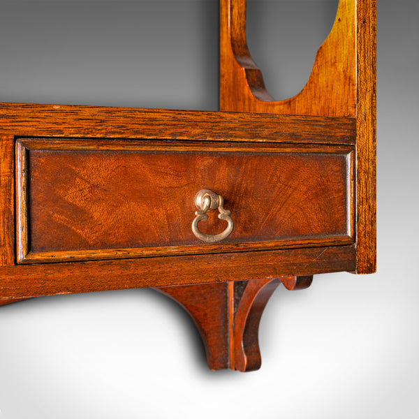 Vintage Georgian Revival Whatnot, English, Walnut, Mounted Shelves, Circa 1980