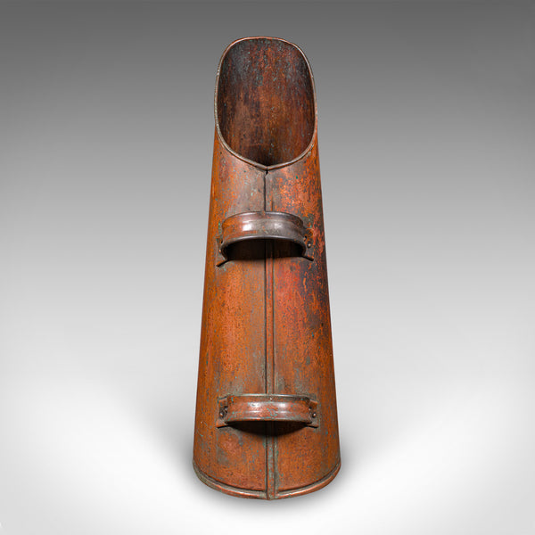 Antique Coal Shaker, English, Copper, Fireside Hod, Scuttle, Victorian, C.1870