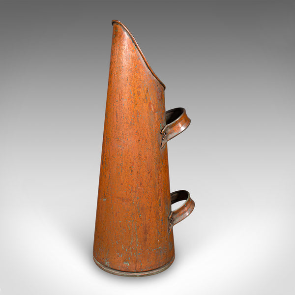 Antique Coal Shaker, English, Copper, Fireside Hod, Scuttle, Victorian, C.1870
