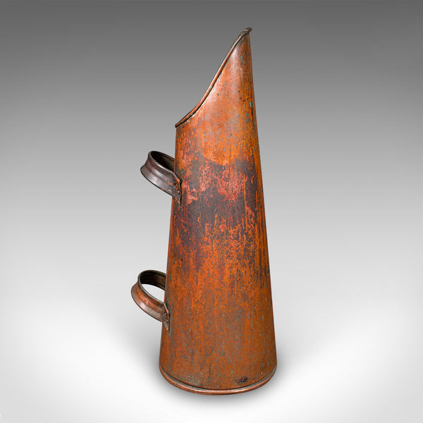 Antique Coal Shaker, English, Copper, Fireside Hod, Scuttle, Victorian, C.1870