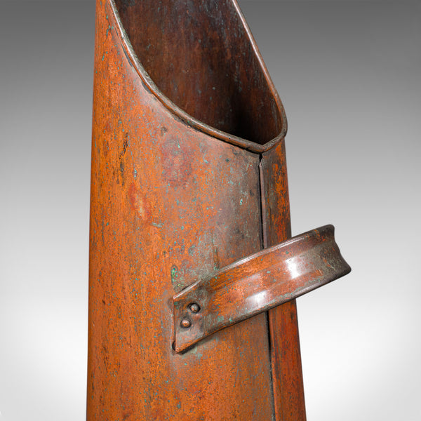 Antique Coal Shaker, English, Copper, Fireside Hod, Scuttle, Victorian, C.1870